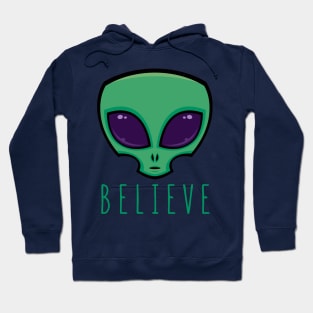 Believe Alien Head Hoodie